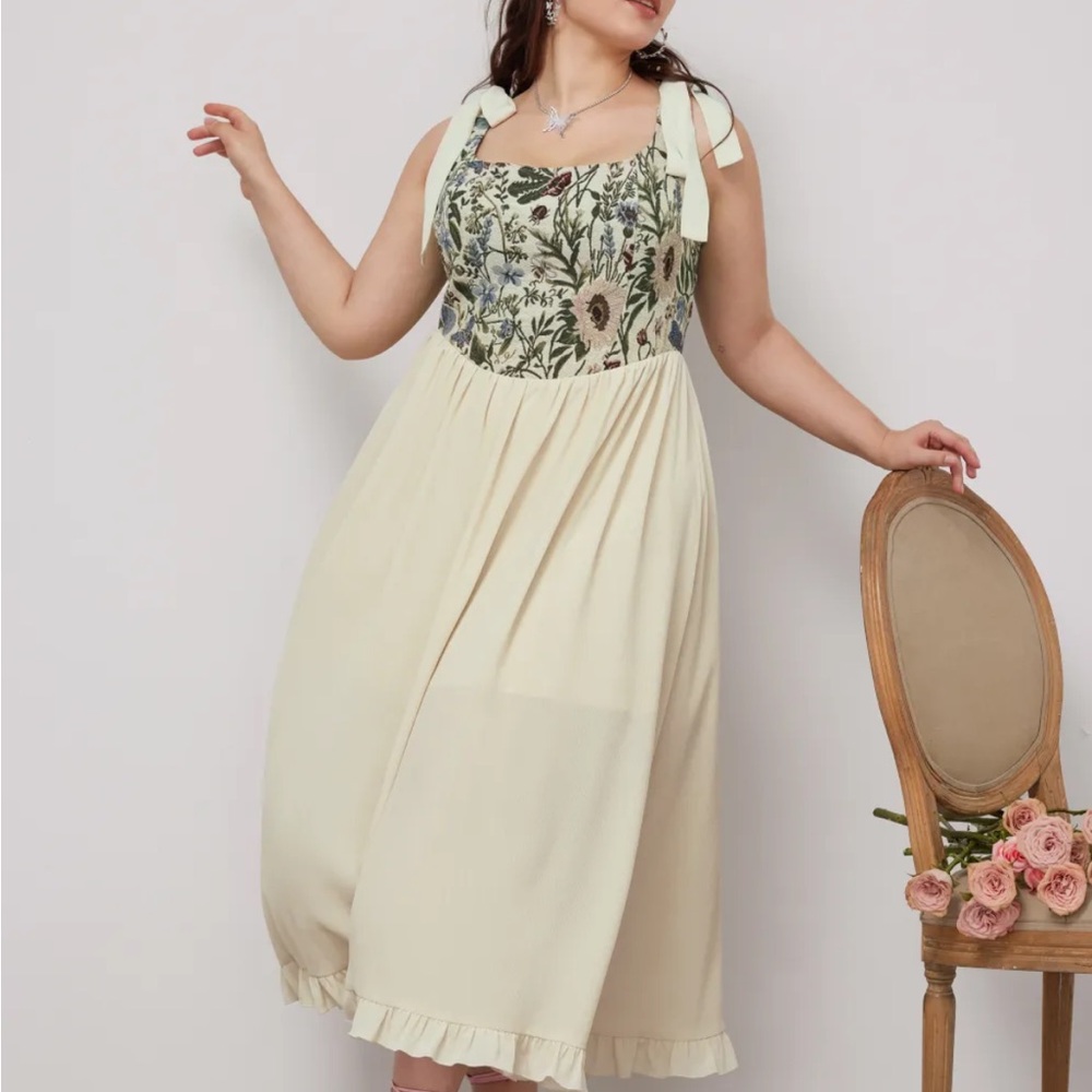 FLORAL KNOTTED RUFFLE MAXI DRESS - Picture 4 of 4